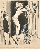 Arthur Ferrier (1891-1973) British, 'You've made a mistake, Sue - this isn't the fitting room!', ink