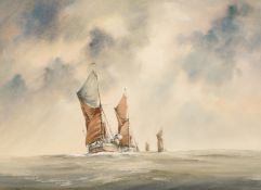 Peter Toms (b. 1940) British, 'Up Chanel' watercolour, signed, 18.5