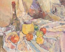 Roger Bliss (20th Century) British, a collection of three oils and one watercolour of still life