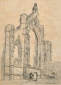 John Sell Cotman (1782-1842) British, The East end of Howden Church, Yorkshire 1811, etching, 15.25