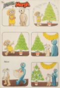 Bill Mevin (1922-2019) British, The Amazing Adventures of Morph, Christmas tree, A group of 6