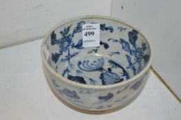 A Chinese blue and white bowl.