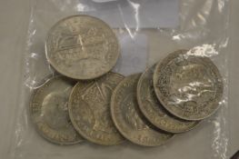 Six 1915 half crowns.