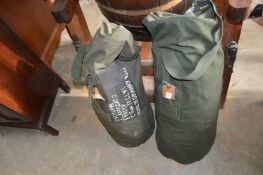 Two army kit bags and contents.