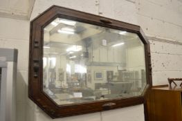 An oak framed mirror.