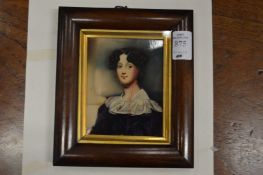 A portrait miniature of Isabella Boyd, wife of General Mossom Boyd, probably on porcelain under