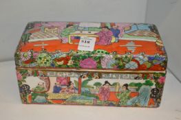 A Chinese Famille Rose rectangular box and cover.