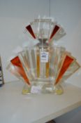 A large Art Deco style cut glass scent bottle.