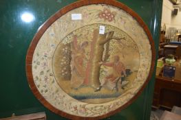 18th / 19th century oval silk work picture 
