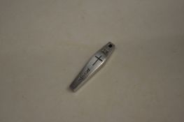 An unusual stainless steel coffin shaped pendant with engraved inscription (made by Mick