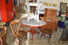 Two painted Victorian tables.