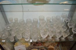 A good collection / part suite of cut glass drinking glasses.