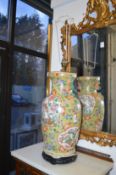 A good large pair of Chinese style vases / lamps.