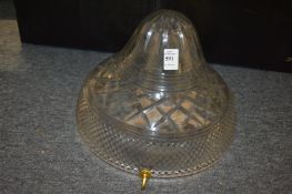 A cut glass ceiling shade.