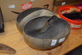 A Coco de Mer carved to form a carrying tray.