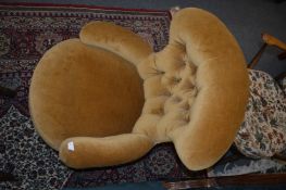 A Victorian button upholstered bedroom chair.
