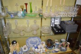 Cut glass decanters and bowls etc.