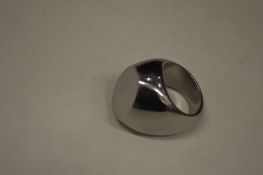 An unusual oversized stainless steel gent's signet ring, size U1/2 (made by Mick Griffiths).