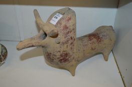 An unusual terracotta ewer in the form of a water buffalo.