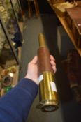 A brass telescope.