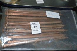 Nineteen 6 inch copper boat nails.