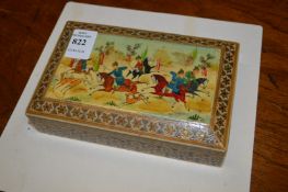An eastern inlaid wooden box.