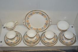 An Aynsley floral decorated four place tea service.