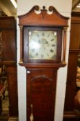 A 19th Century Mahogany eight-day longcase clock with painted square dial.