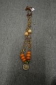 An African chunky bead necklace.