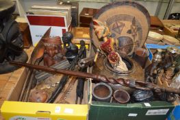 A good collection of African and other carved figures etc.