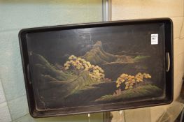 A Japanese lacquer tray.