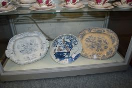 A Japanese porcelain dish and two other dishes.