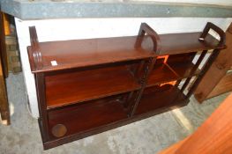 Two open bookshelves.