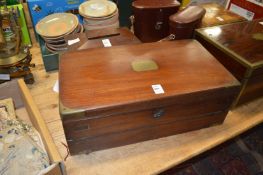 A Victorian brass bound mahogany writing slope.
