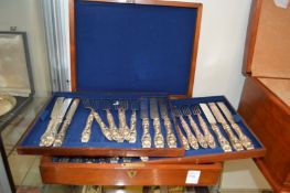 A good cased set of dessert knives and forks.