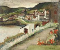 MARRIOTT Irish harbour. Signed, oil on panel. 20ins x 24ins.