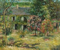 S. BIRD Blossom in the garden. Signed, oil on canvas. 20ins x 24ins.