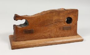 A HISTORICAL PIECE OF TIMBER, made from the original timber and copper sheathing of HMS Victory.