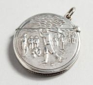 A NOVELTY SILVER GOLFING VESTA.