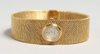 A LADIES 9CT GOLD ROLEX WRISTWATCH. 46gms including movement.