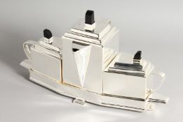 A CHRISTOPHER DRESSER DESIGN PLATE TEA SET.