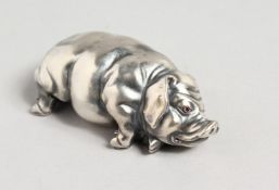 A RUSSIAN SILVER PIG. Mark head 84. Faberge mark I.P. 2.75ins long.