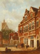 L. ROTH Dutch street scene. Signed, oil on canvas. 16ins x 12ins.