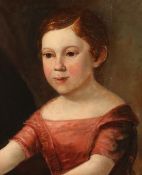 19TH CENTURY ENGLISH SCHOOL Portrait, head and shoulders of a young girl. Oil on canvas. 16ins x