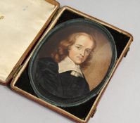 CIRCLE OF GEORGE PERFECT HARDY Head and shoulders of a cleric. Oval. 3.5ins x 2.75ins.