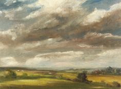 E. A. HARTMAN Landscape across the field. Signed, oil on canvas. 12ins x 16ins.