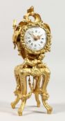 A GOOD MINIATURE LOUIS XVI STYLE ORMOLU LONGCASE CLOCK, with drum movement, the case with figures,