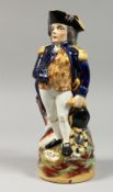 A STAFFORDSHIRE JUG, NELSON. 11.5ins high.