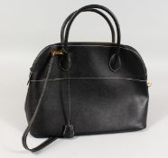A BLACK LEATHER HANDBAG. 12ins x 15ins.