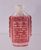 A CHINESE RED GLASS SNUFF BOTTLE, 6.5cm.